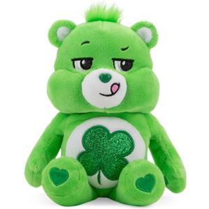 Care Bears 9" Bean Plush (Glitter Belly) - Good Luck Bear - Soft Huggable Material!