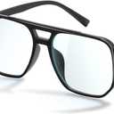 livho Vintage Aviator Blue Light Blocking Glasses, Fashion Oversized Frames with UV Protection Coating, Unisex Design