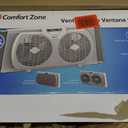 Comfort Zone Twin Window Fan with Reversible Airflow Control, 9 inch, Auto-Locking Expanders, 2 Speed Fan, Dual Fan, Exhaust, Airflow 9.84 ft/sec, Ideal for Home, Kitchen, Bedroom & Office, CZ319WT