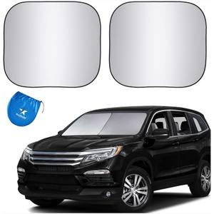 EzyShade Windshield Sun Shade with Shield-X Reflective Technology. See Vehicle Size-Chart. Foldable Car Sunshade for Front Windshield Window Car SUV Van Truck. Sun Visor Heat Shield, Max (L) Size