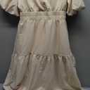 Woolicity Womens Summer Maxi Dress Wrap V Neck Short Sleeve Beach Flowy Long Dresses (Medium, Apricot)