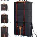 Expandable Foldable Travel Bag with Wheels Collapsible Rolling Luggage Bag Large Capacity Suitcase Duffel Bag for Men Women, Black
