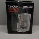 MUELLER HOME 12-Cup White Coffee Maker - Borosilicate Carafe, Auto-Off, Reusable Filter, Anti-Drip, Keep-Warm Function, Clear Water Level Window, White Kitchen Accessories