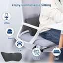 Lumbar Pillow, Memory Foam Lumbar Support Pillow for Office Chair and Car Seat, Ergonomic Streamline Back Pillow for Lower Back Pain Relief, Back Support Pillow for Sitting, Driving, Traveling