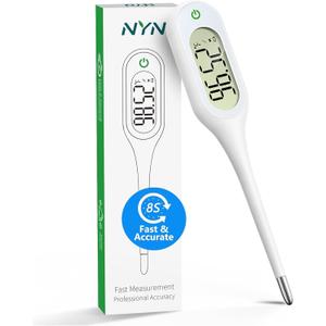 Fast 8 Seconds Digital Thermometer for Adults, Kids and Babies | Oral, Rectal, Underarm Thermometer with Fever Alarm, Memory & Large Display | Accurate and Reliable | Clinic & Home Use