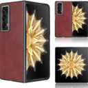 Compatible with Honor Magic V2 Case Cover,Retro PU Leather Ultra Slim Shockproof Compatible with Honor Magic V2 5G VER-AN10 Case Red