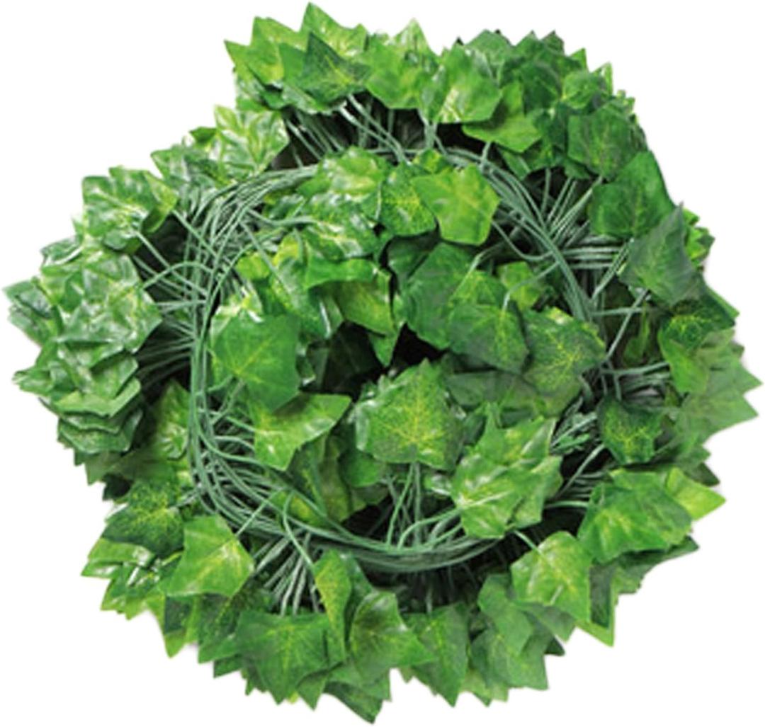 12Pcs Fake Ivy Vines for Home Decor Artificial Ivy Garland Green Flowers Faux Hanging Plants Greenery Leaves Room Aesthetic Decor for Bedroom Apartment Patio House Wall Wedding(72 Leaves)