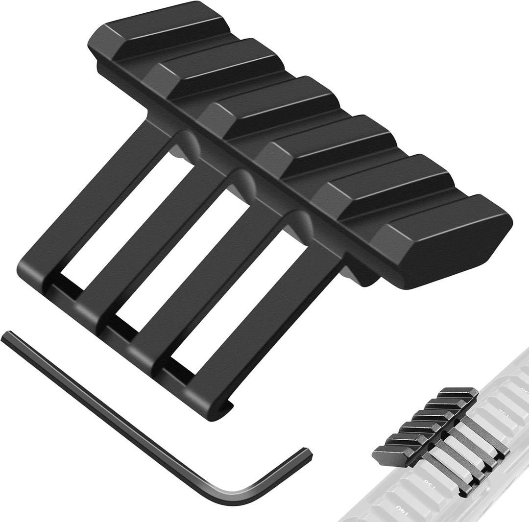 Picatinny Offset Rail Mounts, 5 Slots 45 Degree Offset Picatinny Rail Mount Aluminum Low Profile Adapter for Flashlight Laser Sight Optics (5 Slot - 1 Pack)
