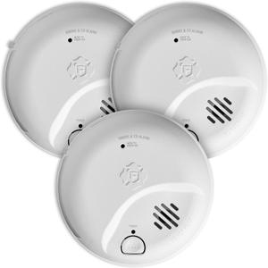 First Alert SMICO100-AC Interconnect Hardwire Combination Smoke & Carbon Monoxide Alarm with Battery Backup - 3 Pack, Manufactured Date 04/23/2026