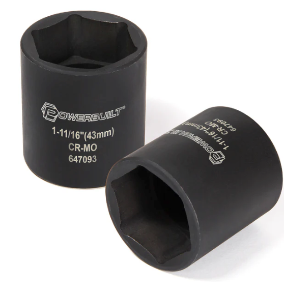 Powerbuilt 1/2 Inch Drive 1-11/16 Inch Dodge Spindle Nut Socket - 647093