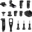 HSU Basic Adapter Grab Bag for GoPro - 13pcs Kit Including Quick Release Buckle, J-Hook Buckle, 3-Way Pivot Arms, Tripod Mount, Curved Extension Arm and Thumbscrews