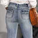 Bootcut Jeans for Women Mid Waisted Wide Leg Denim Pants Casual Curvy Stretch Flare Jeans Trendy (Small, Light Blue)