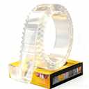 2 x LMJIA Clear Nano Double Sided Tape, Heavy Duty Mounting Tape Holds 15 lbs, Wavy Edge Easy Peel, Removable & Waterproof Adhesive, No Residue Wall Tape for Home Office Car Outdoor Decor9.85FT