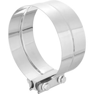 uxcell 4-1/2" Exhaust Clamp, 304 Stainless Steel Butt Joint Band Clamp Sleeve Coupler Pipe Repair Clamp Universal Widening Clamp for 4-1/2" OD to 4-1/2" ID Exhaust Pipe Mufflers, Silver
