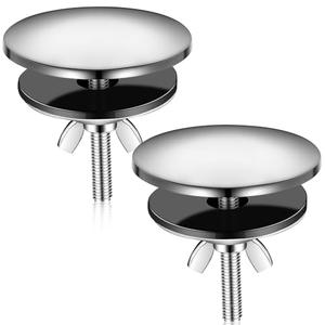 LEIFIDE 2 Pcs 2 Inch Kitchen Sink Hole Cover Faucet Hole Cover Stainless Steel Kitchen Sink Tap Plate Stopper Blanking Metal Plug(Polished Chrome)