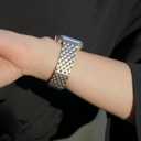 Seven-link Watch Band for Apple Watch Series 11, 10, 9, 8, 7, 6, 5, 4, 3, 2, 1 and SE 3/2/1 for Women, Dressy Stainless Steel Metal Band for Apple Watch 40mm 41mm 42mm 38mm 44mm 45mm 46mm for iWatch