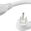 [1 Pack] Flat Wall Plug Short Power Extension Cord - 6inch Mini White Low Profile Flat Head Small Appliance Power Supply AC Cord, 1625W 16AWG Household 3 Prong Indoor Grounded Short Extension Cord