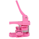 Button Maker Machine, Square Button Maker Kit, No Installation Required 50 Mm/1.97 Inch DIY Pin Badge Button Maker Press Machine Badge Punch Press with 100 Button Supplies,Pink-PinBadges