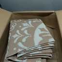 Pauwer Outdoor Rug 8x10, Waterproof Plastic Straw Camping Rug, Floral Brown
