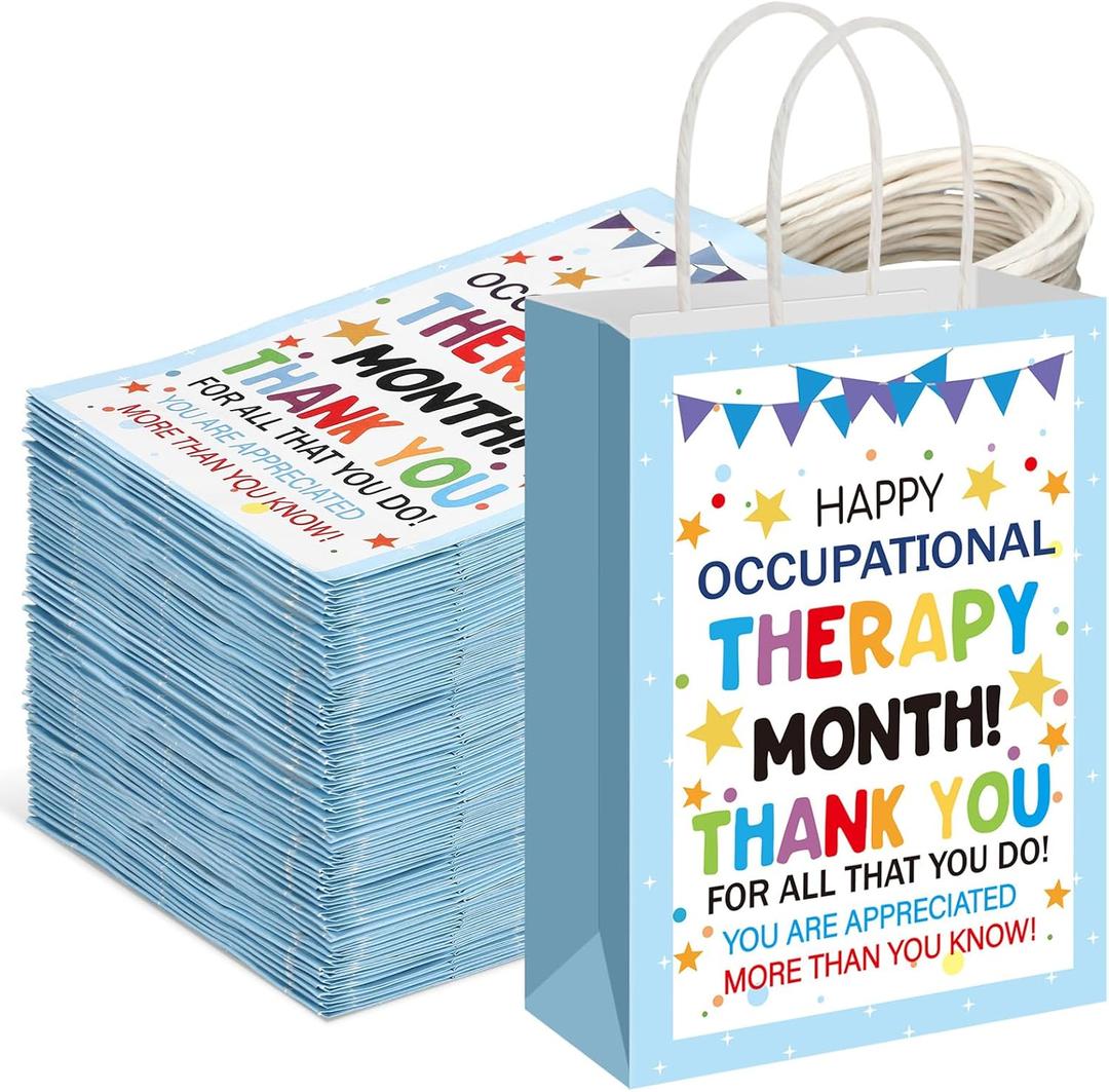 Gilprop 24 Pcs Occupational Therapy Month Gifts Bags OT Thank You Gifts Bulk Occupational Therapist Party Favors Bags for Employee Coworker Staff Doctor Office Birthday Retirement