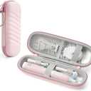 Electric Toothbrush Case for Oral-B Pro/iO/Philips Sonicare, Waterproof Traveling Toothbrush Storage Bag with Mesh Pocket Covers Protection (Pink)