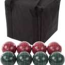 Trademark Games Bocce Ball Set Regulation Size - Lawn Game for Backyard or Beach - Includes Red and Green Bocce Balls, Pallino, and Carrying Case, 8.625x8.5x8.5