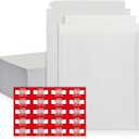 Rigid Mailers 12.75x15 Inches Pack of 100 Self Adhesive White Magazine Mailers Used as Mailing Supplies for Mailing Documents, Photos, CDs, Magazines and Literature