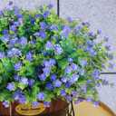 Artificial Flowers for Outdoors, 12 Bundles UV Resistant Realistic Faux Plants for Outside Porch Planter, Spring Summer Home Garden Decoration, Purple