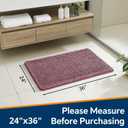 Dusty Rose Bathroom Rugs 24"x36" - Plush Chenille Non-Slip Bath Mat - Absorbent, Washable, Soft and Thick Decor for Shower, Sink, Tub, Home Accessories