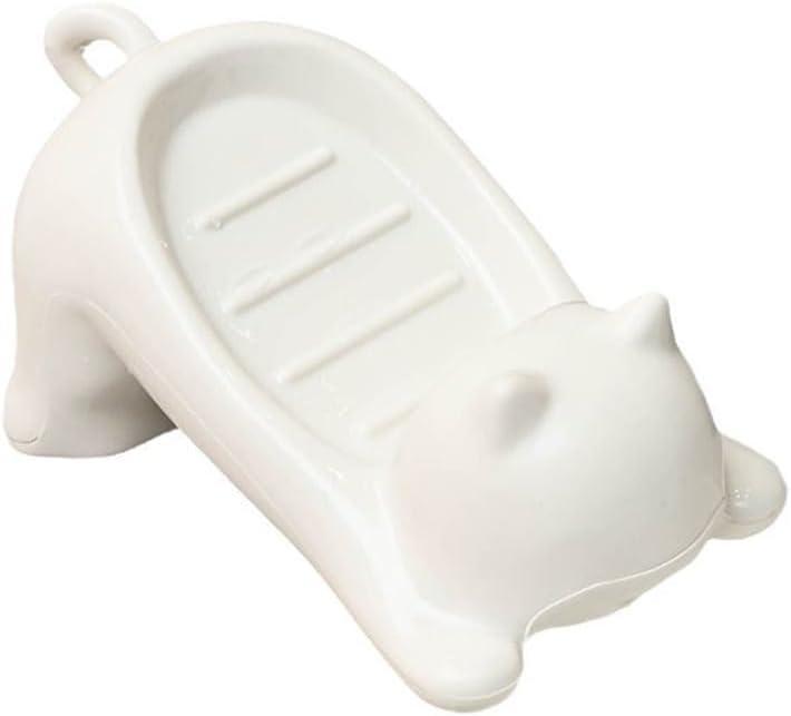 Soap Box Plastic Soap Holder Cute Cat Shaped Soap Dish Tray