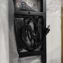 Denkee Large Bakers Rack with Power Outlets, 38 Inch Microwave Stand with Storage, 5-Tier Coffee Bar Stand, Industrial Kitchen Shelf Rack, Black