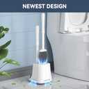 Unique Toilet Plunger and Brush, Silicone Brush and Heavy Duty Toilet Plunger Set with Ventilated Holder, 2-in-1 Toilet Brush and Plunger Combo for Bathroom Cleaning-New Pack (White)