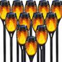 IkeeRuic Solar Flame Torch Lights for Outdoor Decoration, 12Pack Outdoor Lights Solar Powered Waterproof, LED Torches for Outside Decor, Luces Solares Outdoor Decorations for Yard Patio Garden Art
