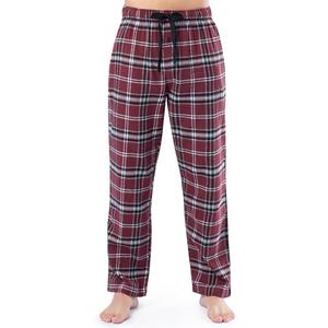 Fruit of the Loom Men's Soft Flannel Pajama Lounge Sleep Pant, Dark Red Plaid, X-Large