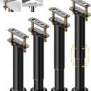 Abiglifty 4Pcs Adjustable Bed Support Legs, 10-17 Inch Bed Frame Legs, Metal Bed Frame Support Legs, Non-Slip Bed Legs Replacement, Heavy Duty Furniture Legs for Sofa/Cabinet/Couch/Dresser/Table (Black)