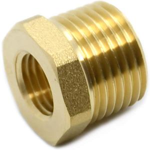 1/2" Male x Female 3/8" NPT Pipe Thread Hex Reducer Bushing Brass (5 Pcs)