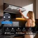 30 Inch Under Cabinet Range Hood - 600 CFM Ducted/Ductless Convertible Kitchen Vent Hood, Stainless Steel, 3 Speed with Baffle Filters & 2 LED Lights Brushed Finish, ETL Certification