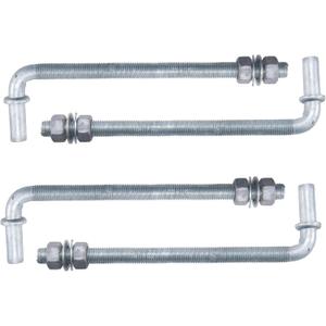 J-Bolt Post Hinge with 5/8" Hinge Pin Galvanized Post Gate Hinge for Chain Link Fence, Washers & Nuts Included (10" (4 Pcs))