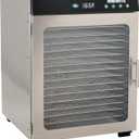 LEM Products BigBite 16-Tray Stainless Steel Dehydrator, Food Dehydrator for Beef Jerky, Meat, Vegetables, and Fruits, Includes Dryer Machine and 16 Trays, Silver
