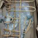 Beige Rattan Wall Hanger with 4 Hooks