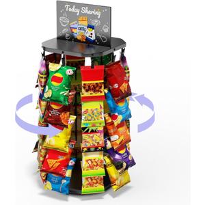 Metal Chip Rack Display Stand 5 Tiers 40 Clips Chip Bag Holder