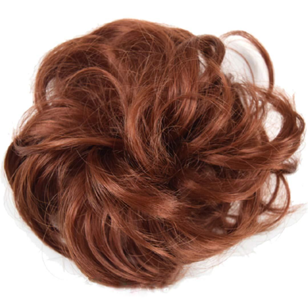Heat Resistant Synthetic Hair Curly hair bun With Rubber Band Updo Donut 350