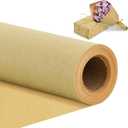 BEISHIDA Brown Gift Wrapping Paper Roll, 15in X 32ft Kraft Bulletin Board Paper Gift Wrap for Christmas Mother's Day Valentine's Day Graduation, Flower Wrap