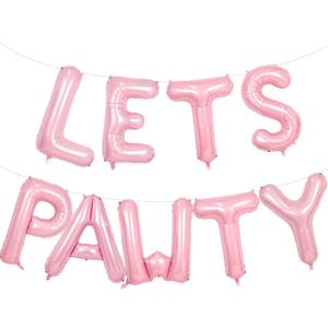 Lets Pawty Balloons Banner 40 Inch,Cream Pink Dog Birthday Decorations,Paw Foil Letter Balloon for Dogs Paw Pet Puppy Theme Party Supplies