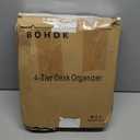 BOHDK Mesh Desk Organizer, 3-IN-1 Desktop Organizer with 4 Tier Tray and 5 Upright Sections, File Organizer for Desk with Sliding Drawer, Black