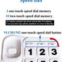 Elderly Phones for Seniors, HePesTer P-46 Amplified Corded Phone for Hearing Impaired Extra Large Button Phone with Loud Speakerphone for Elderly Home Landline Phones Visually Impaired Telephone