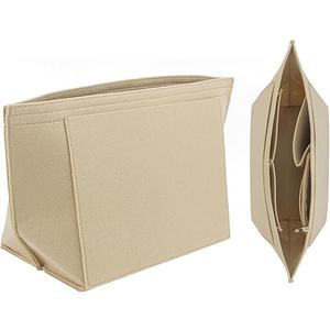 Muka Purse Organizer Insert for Handbags, Felt Bag Organizer for Tote & Purse, women's handbag organizers with 8 Pockets, Color: Beige