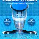 Pool Vacuum for Above Ground Pool with a Telescopic Pole, 80Mins Runtime, Handheld Rechargeable Pool Cleaner with 18.5 Gallons/min Powerful Suction for Above Ground/Inground Pools, Hot Tubs, Spas