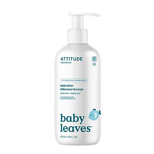 ATTITUDE Baby Lotion, EWG Verified Moisturizer, Dermatologically Tested Moisturizing Cream, Vegan and Cruelty-Free, Good Night, 16 Fl Oz