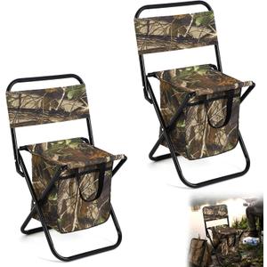 Sintuff 2-Pack Camo Folding Hunting Chairs, 23.62 x 13.78 inches